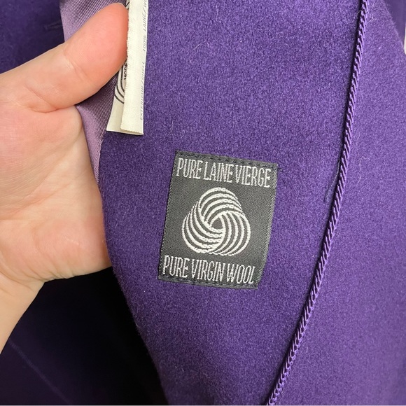 Purple Wool Vintage Button Down Long Jacket - Picture 7 of 9